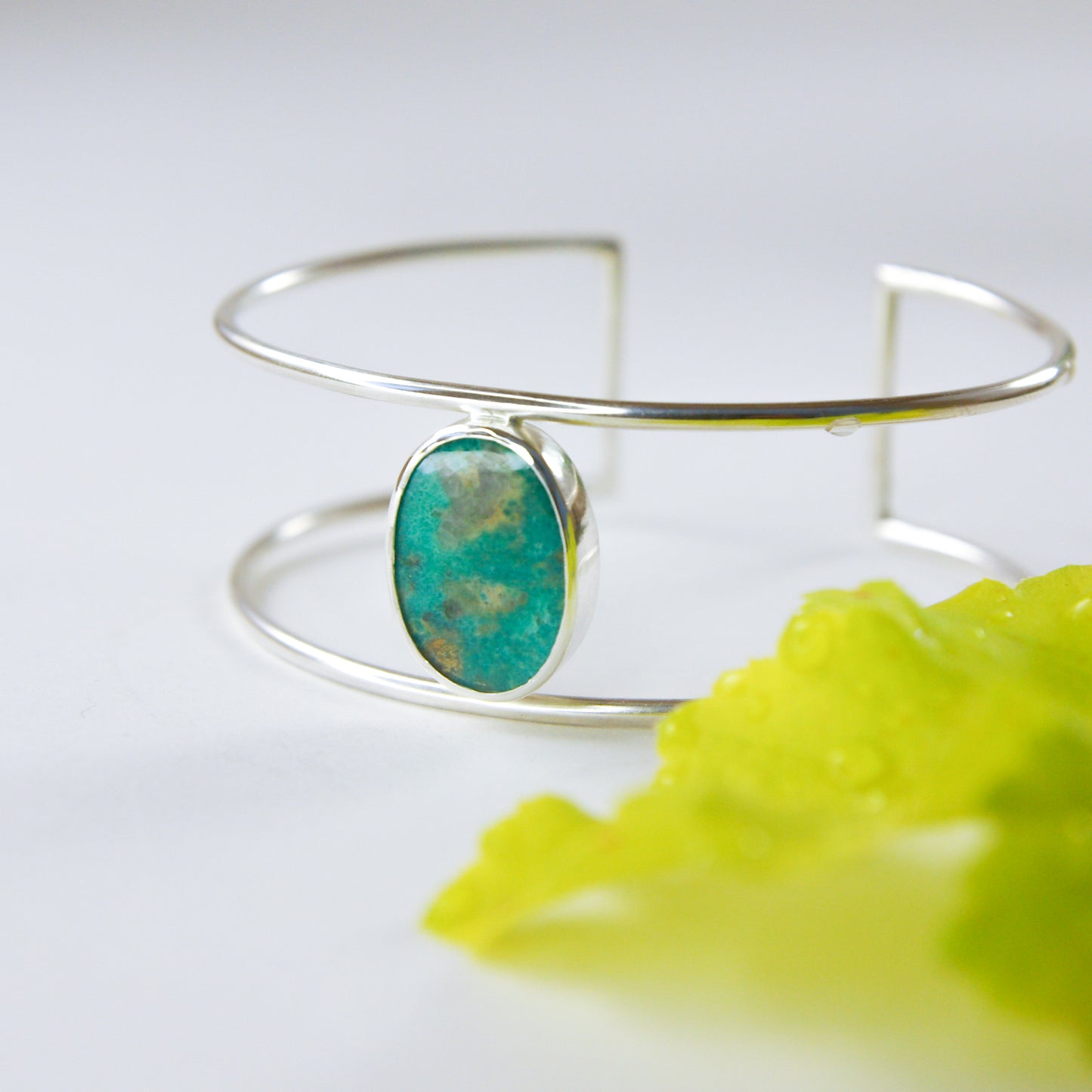 Bracelet ajustable en argent 925 et turquoise