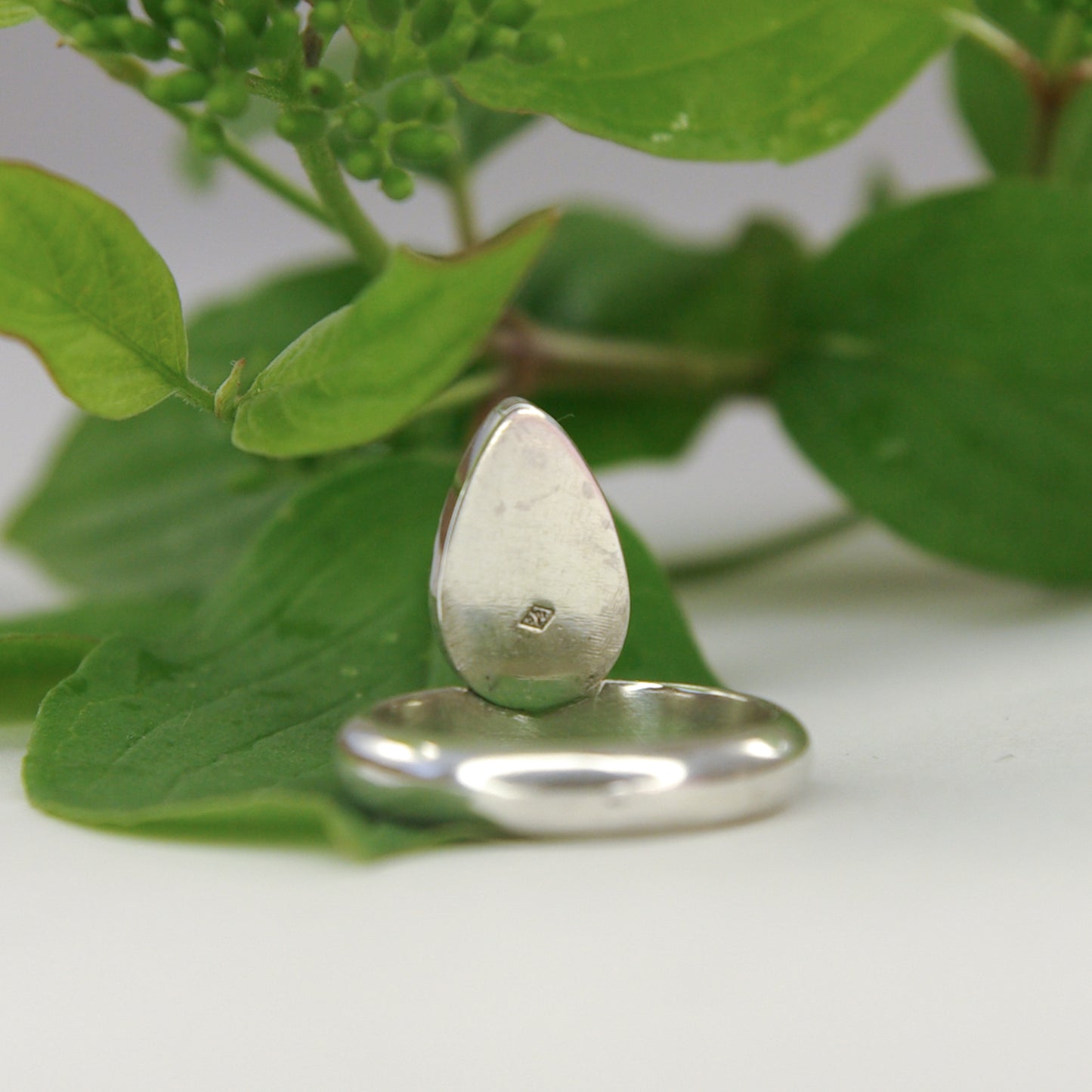 Bague en argent 925 et turquoise poire taille 55FR