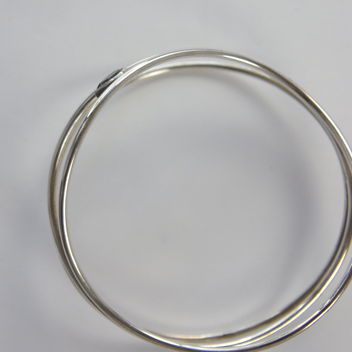 Moires, bracelet en argent 3 anneaux et quartz rutilé