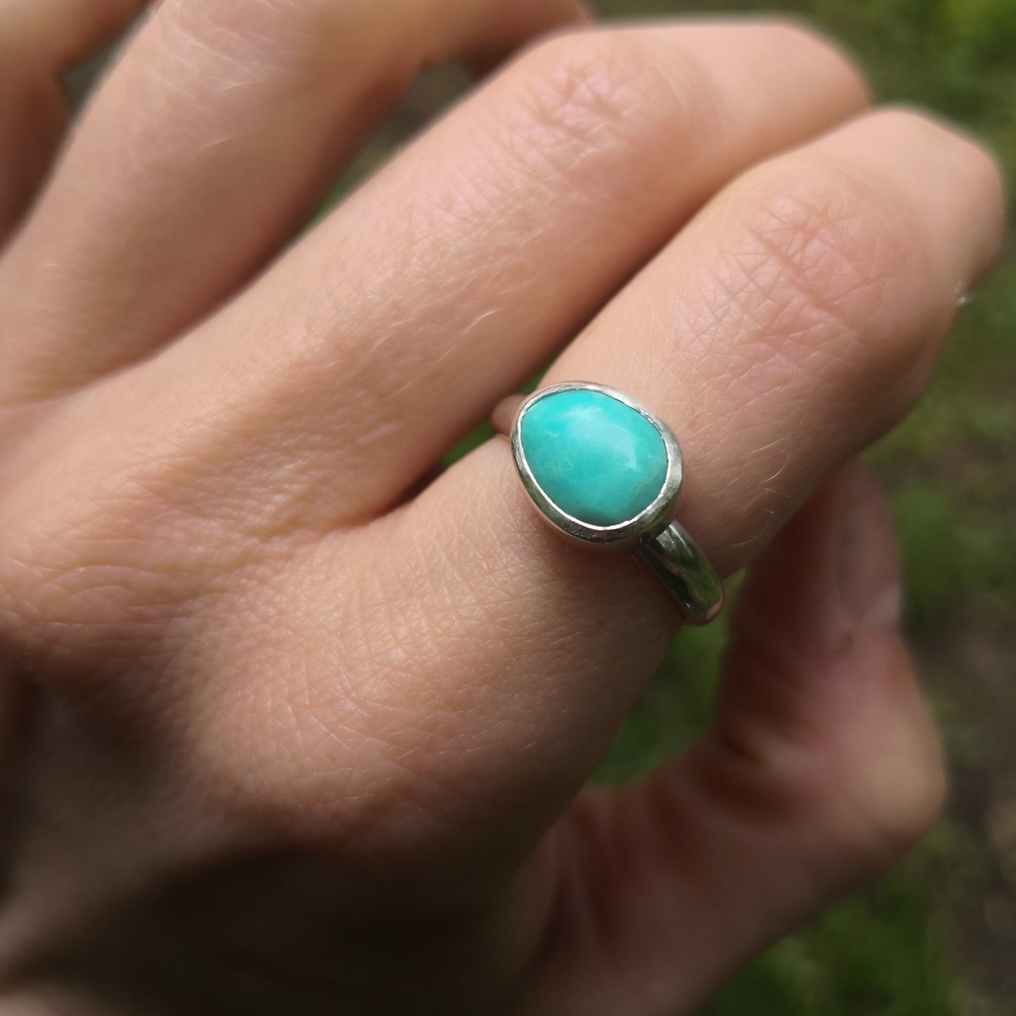 Bague en argent 925 et turquoise taille 52FR