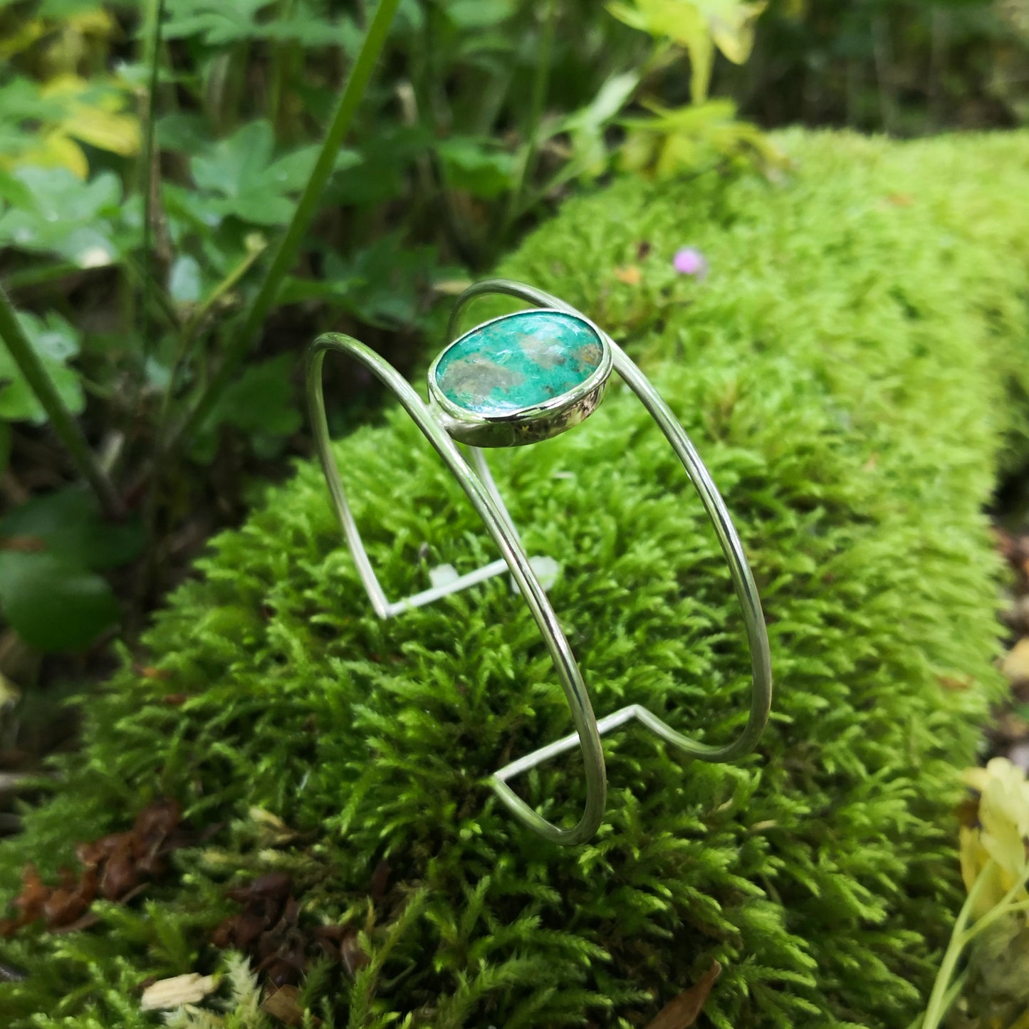 Bracelet ajustable en argent 925 et turquoise