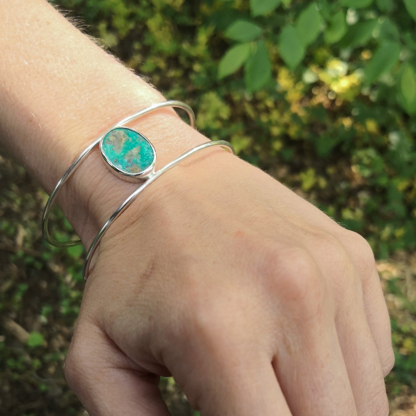 Bracelet ajustable en argent 925 et turquoise