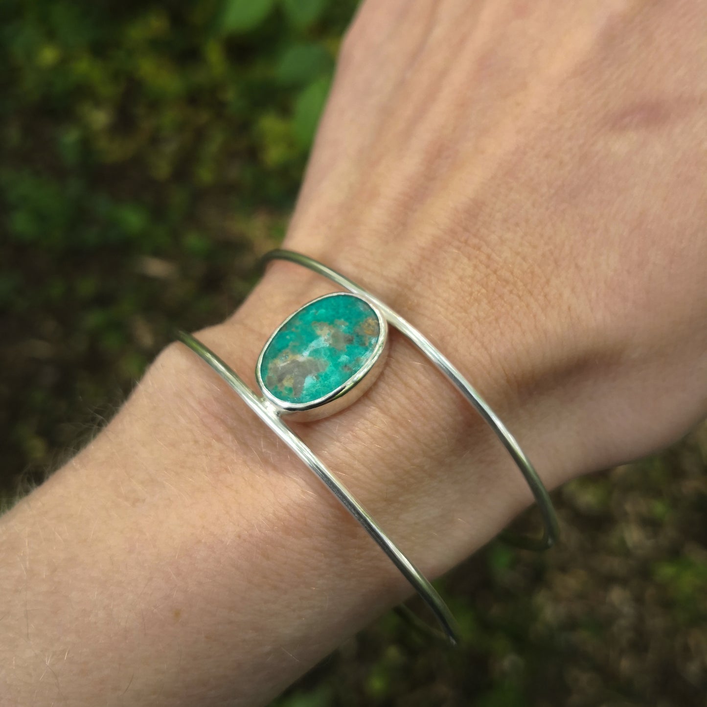 Bracelet ajustable en argent 925 et turquoise