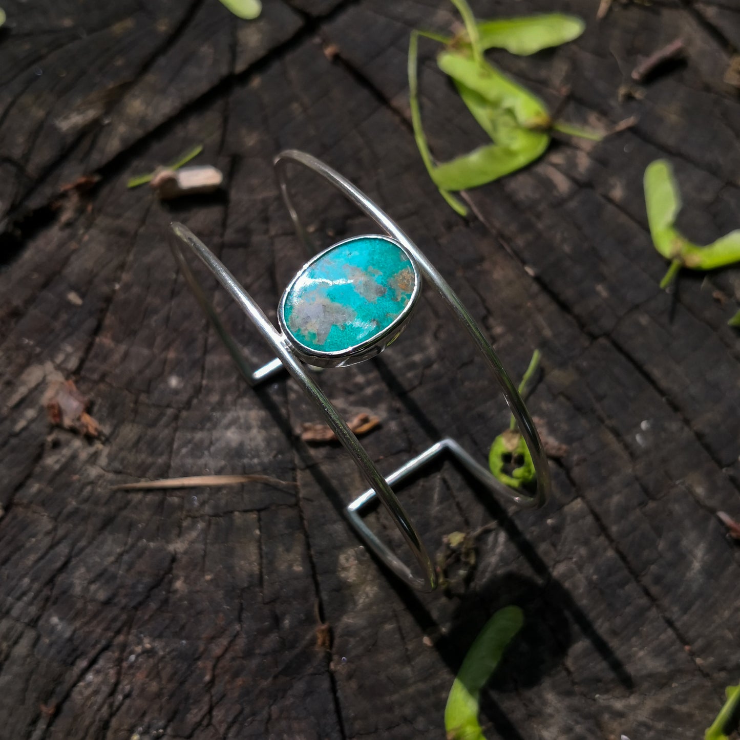 Bracelet ajustable en argent 925 et turquoise