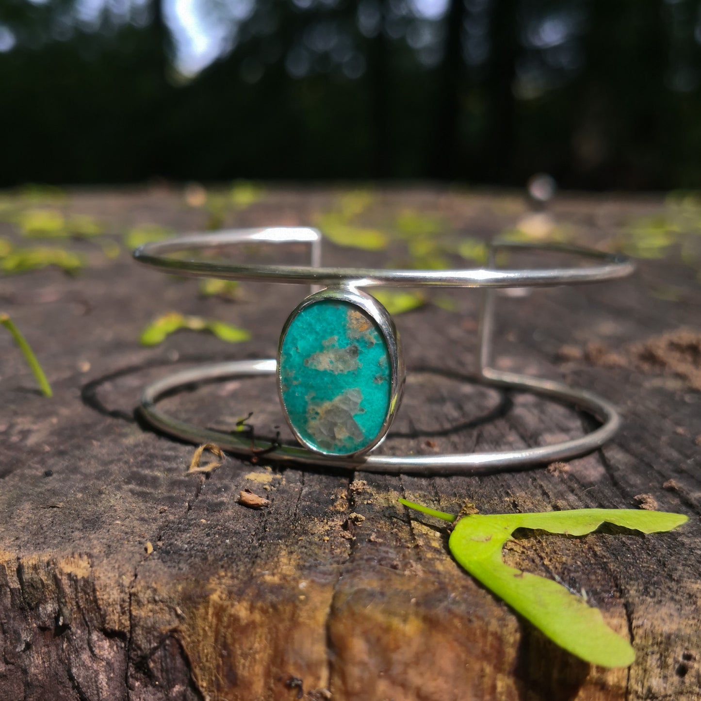 Bracelet ajustable en argent 925 et turquoise