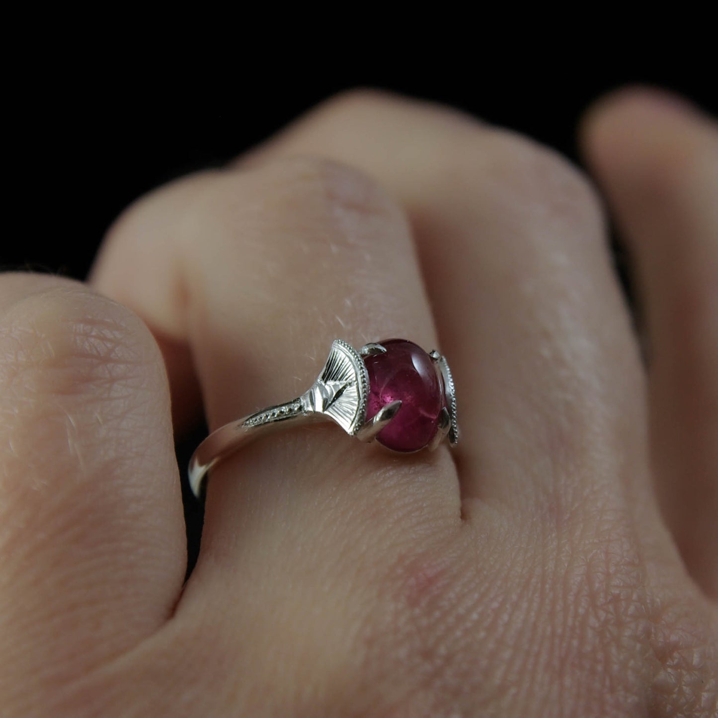 Bague en Argent Tourmaline Rose serti griffe 52 FR