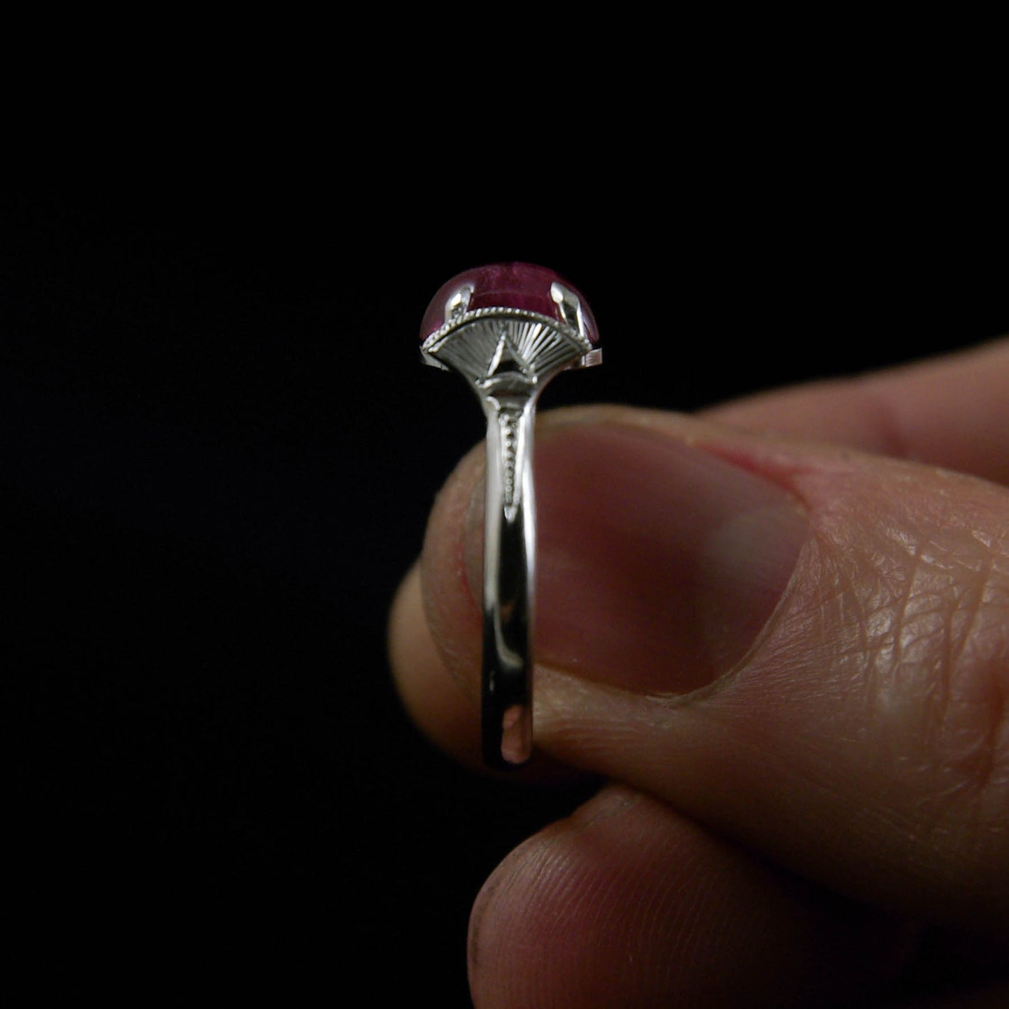 Bague en Argent Tourmaline Rose serti griffe 52 FR