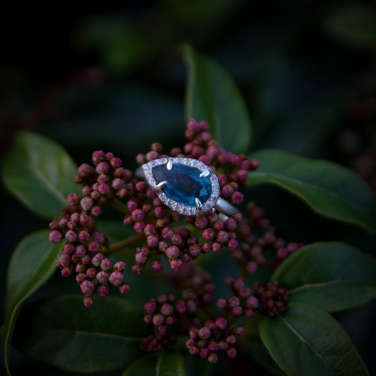 Collection Astra Nox, bague en argent taille 50FR, avec cyanite bleue