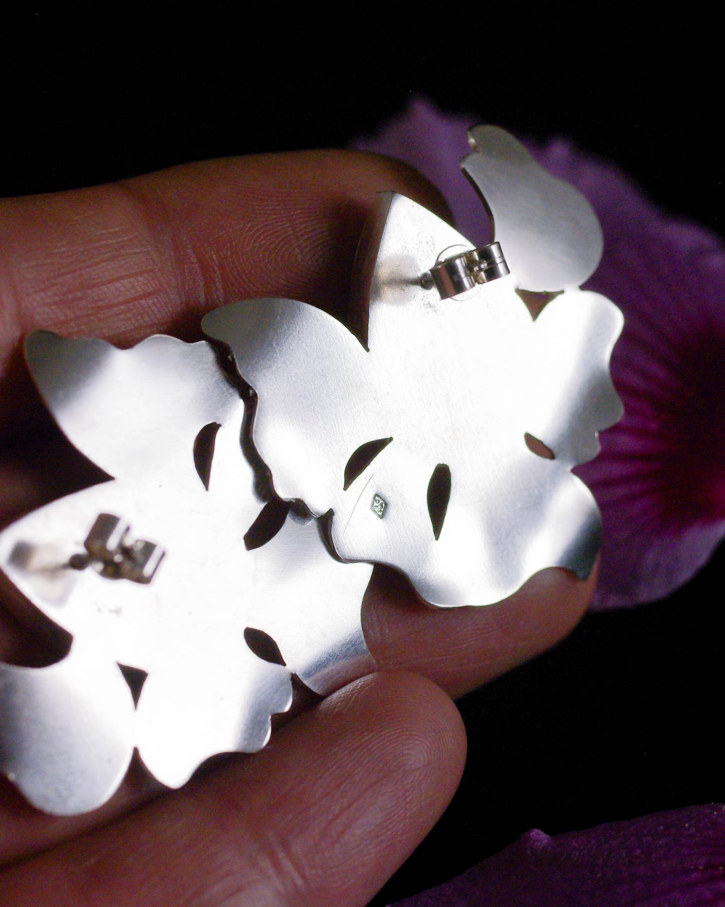 Boucles d’oreilles Fleur Azurae – Argent 925 et turquoise naturelle