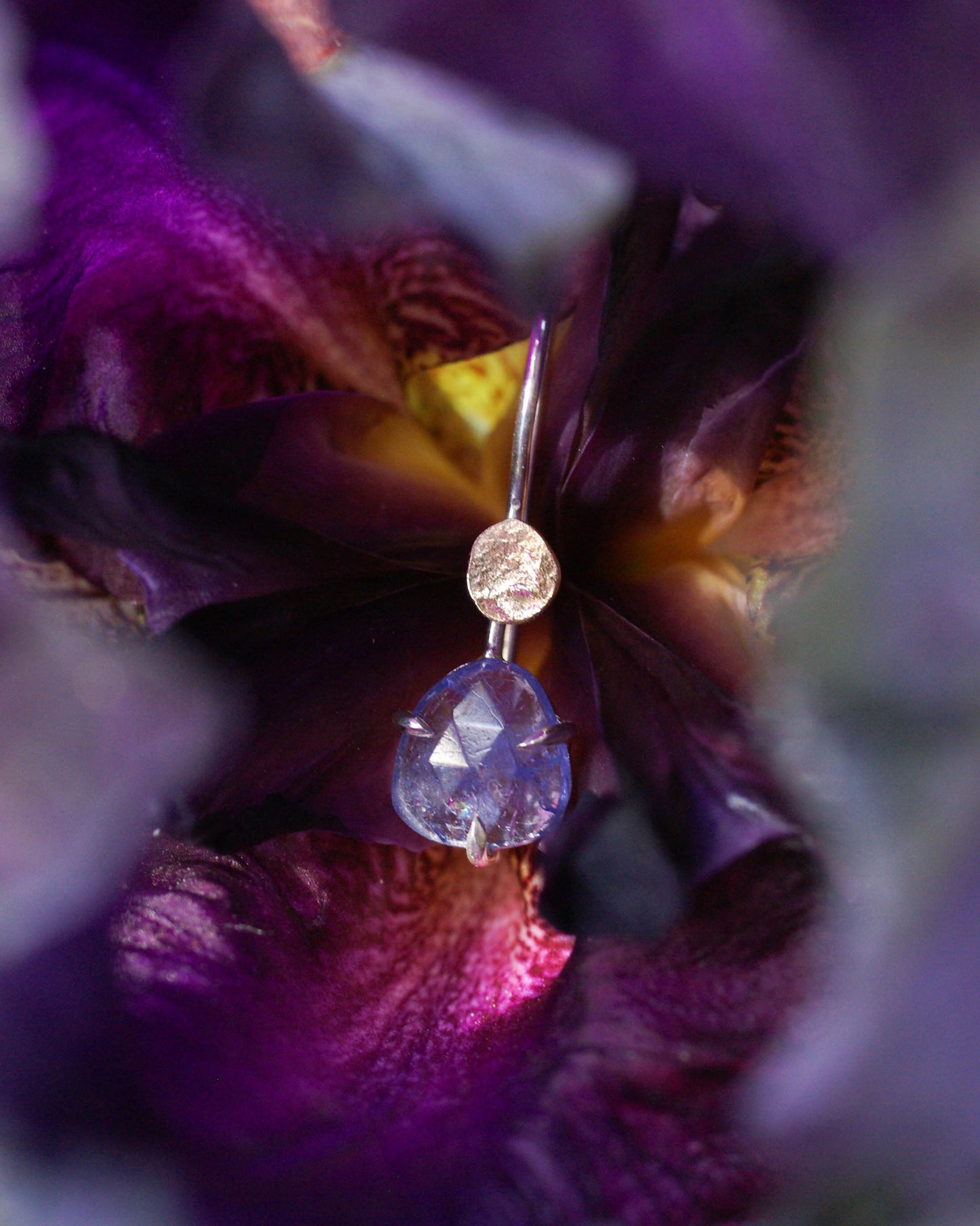 Boucles d’oreilles tanzanites et or 585, mini-collection Violet
