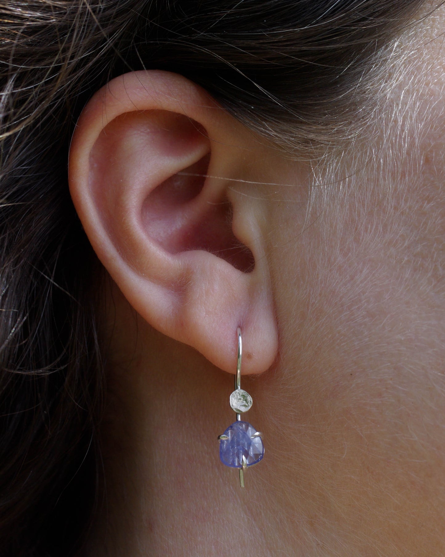Boucles d’oreilles tanzanites et or 585, mini-collection Violet