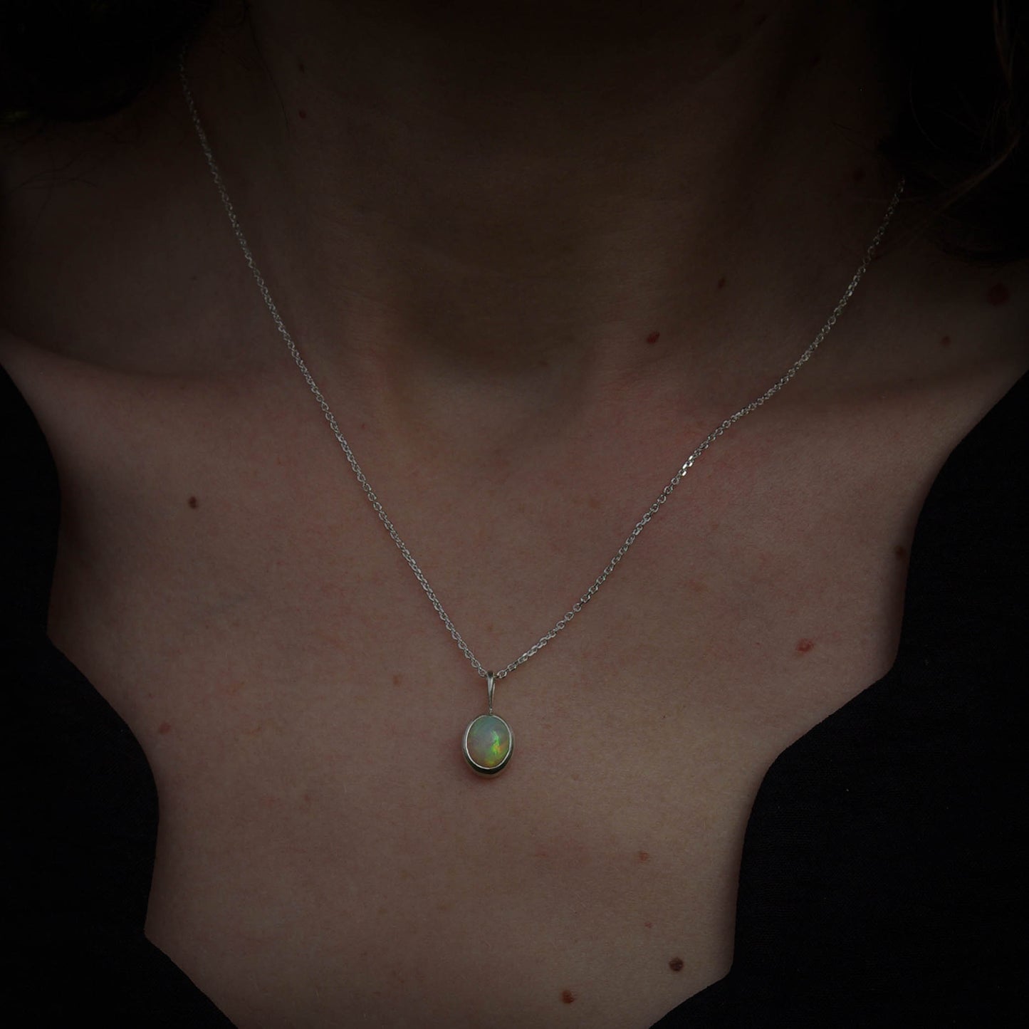 Pendentif "Étoile du Nord" en argent 925 avec opale