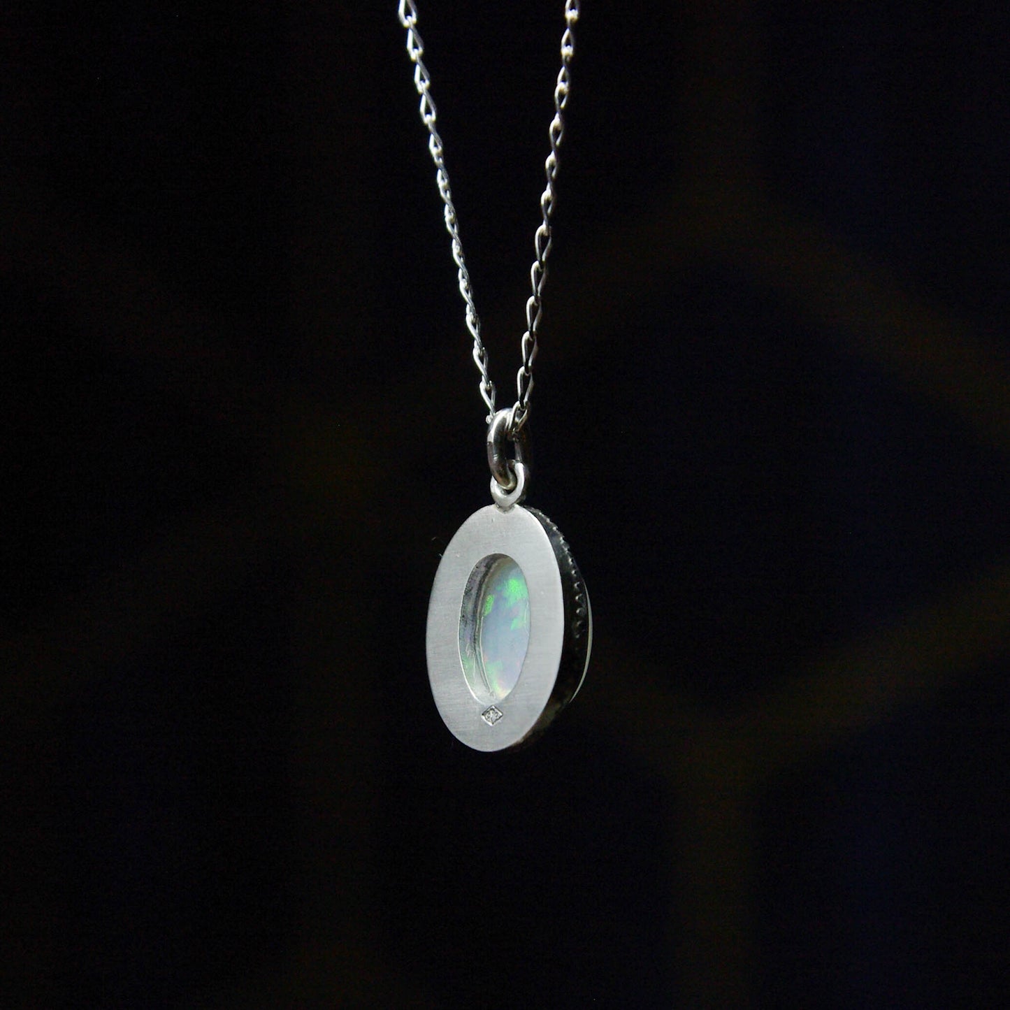 Aurores, pendentif en argent 925 avec opale Welo