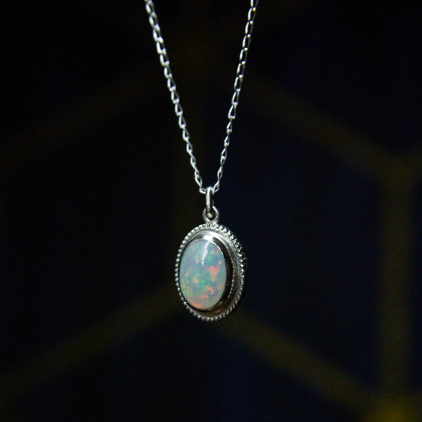 Aurores, pendentif en argent 925 avec opale Welo