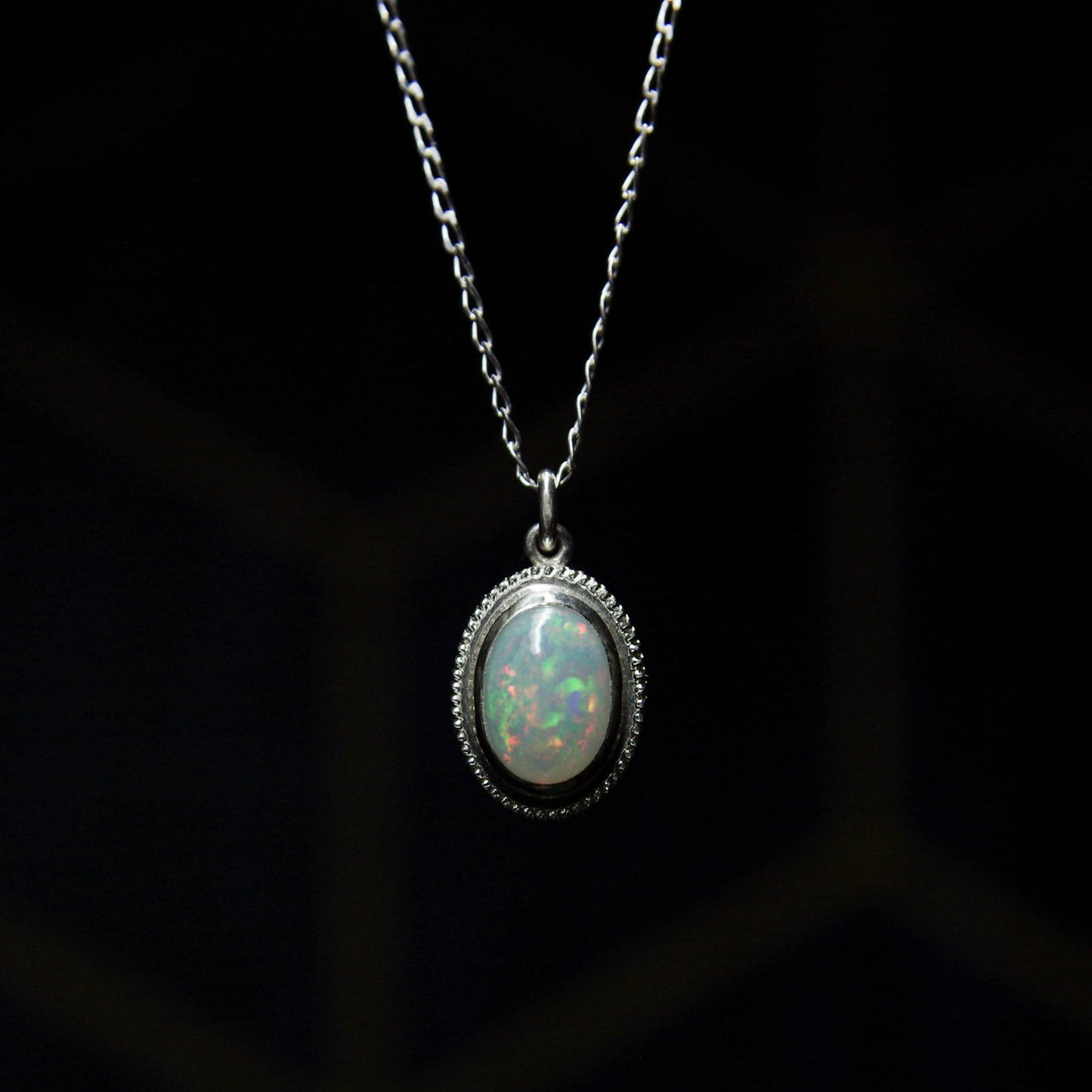 Aurores, pendentif en argent 925 avec opale Welo