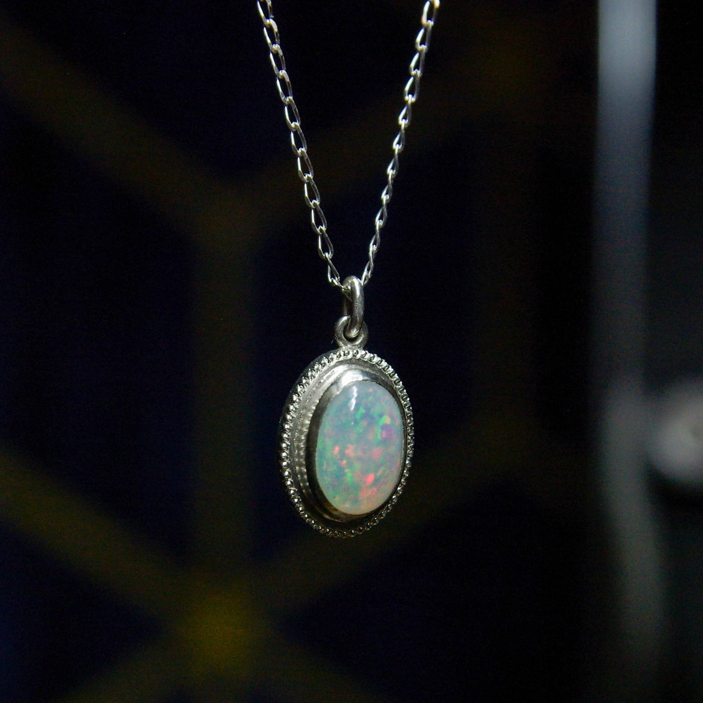 Aurores, pendentif en argent 925 avec opale Welo