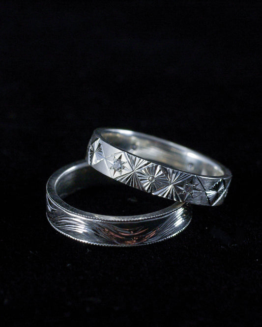 Alliances gravées en argent