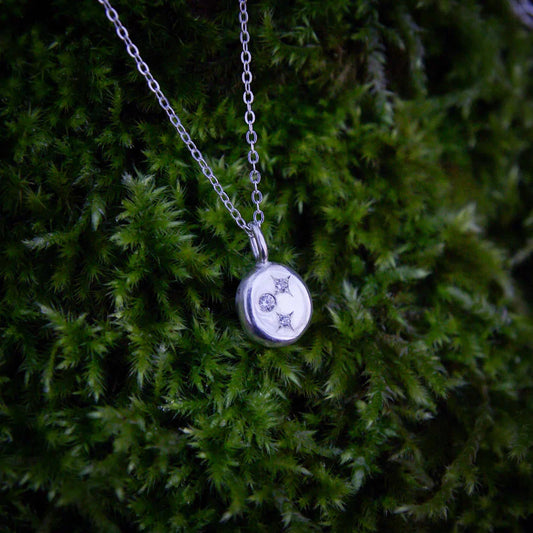 Pendentif en argant et oxydes de zirconium