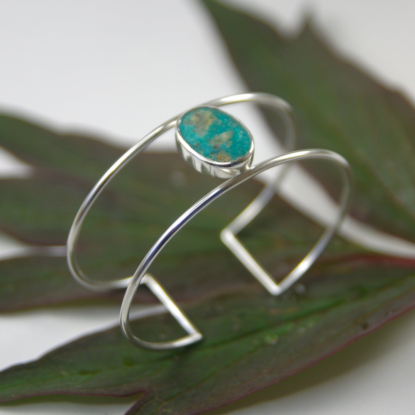 Bracelet ajustable en argent 925 et turquoise