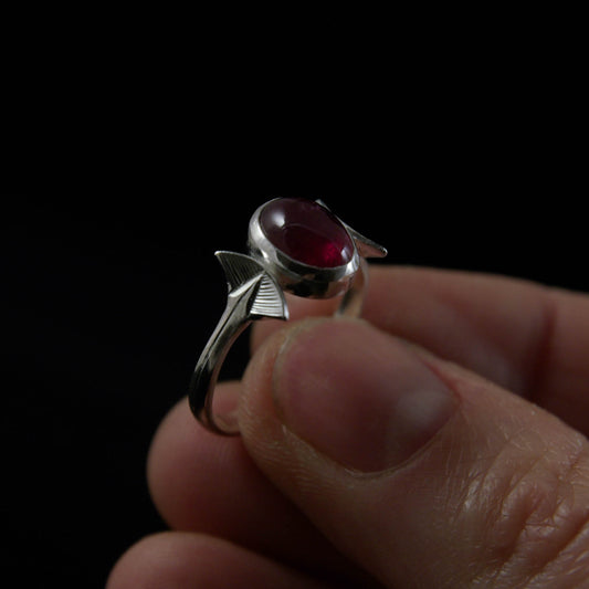 Bague en Argent Tourmaline Rose serti clos 53 1/2 FR
