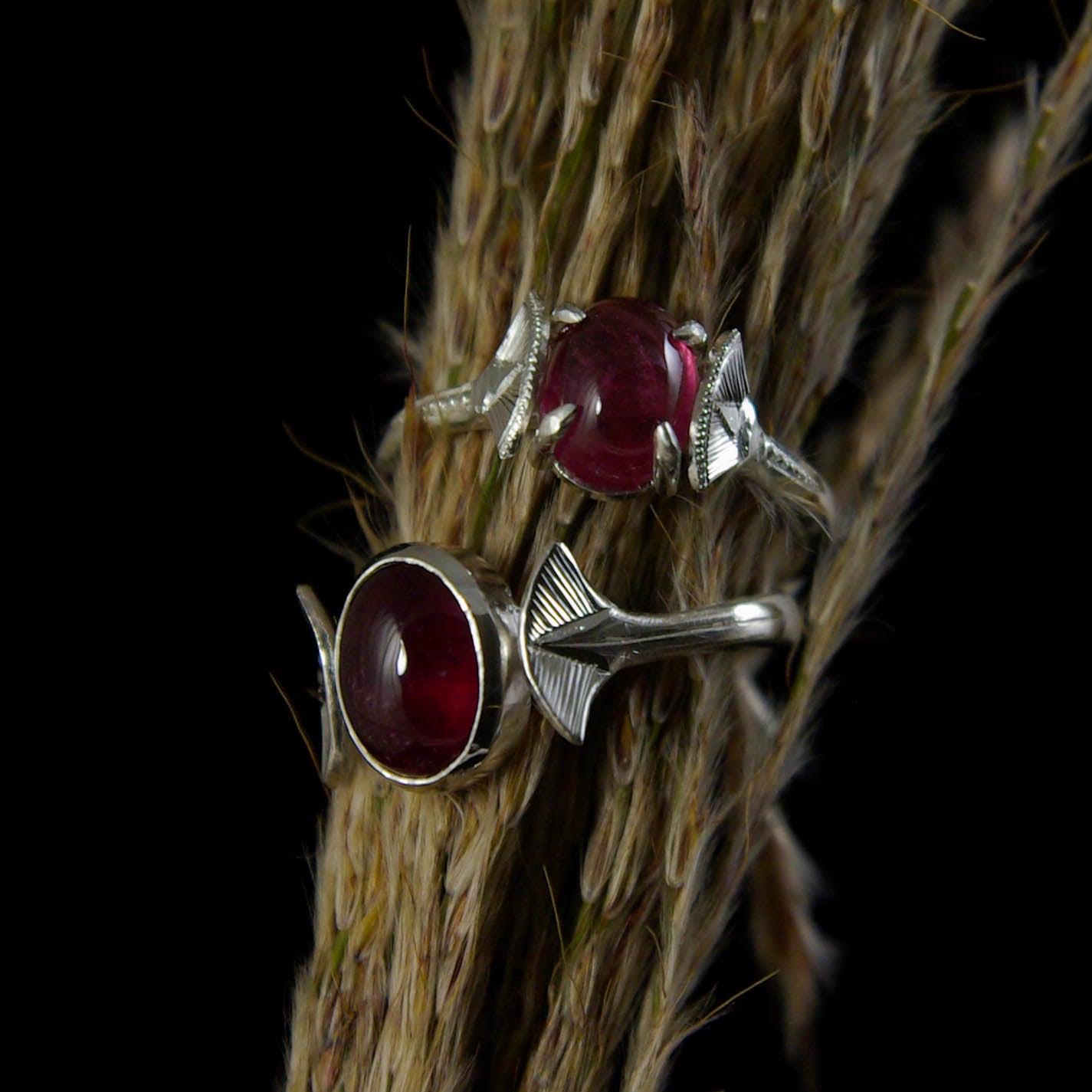Bague en Argent Tourmaline Rose serti clos 53 1/2 FR