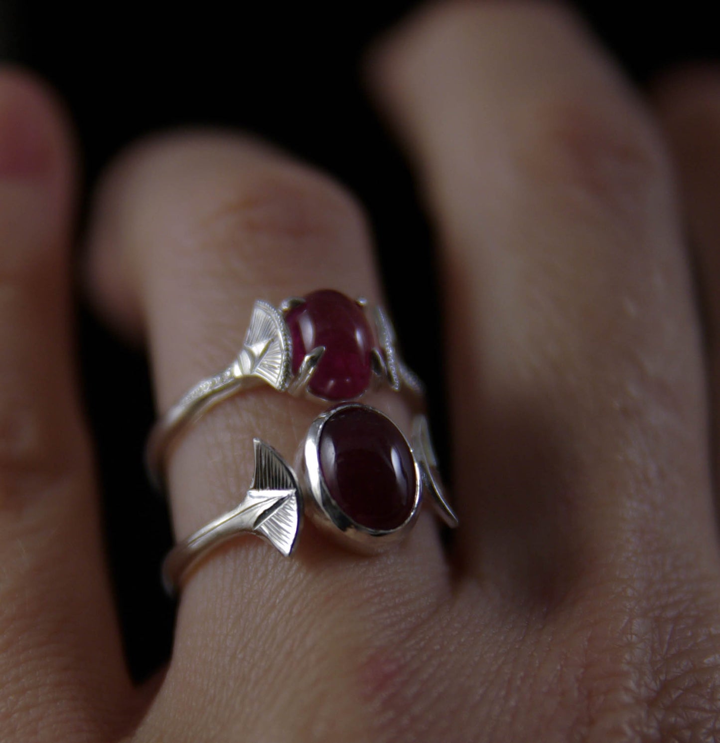 Bague en Argent Tourmaline Rose serti clos 53 1/2 FR