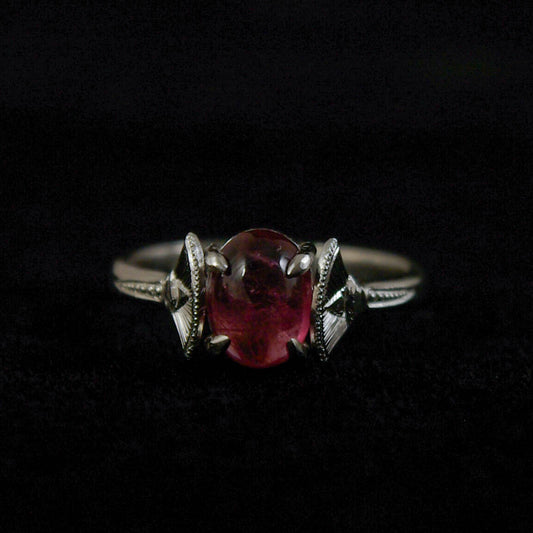 Bague en Argent Tourmaline Rose serti griffe 52 FR