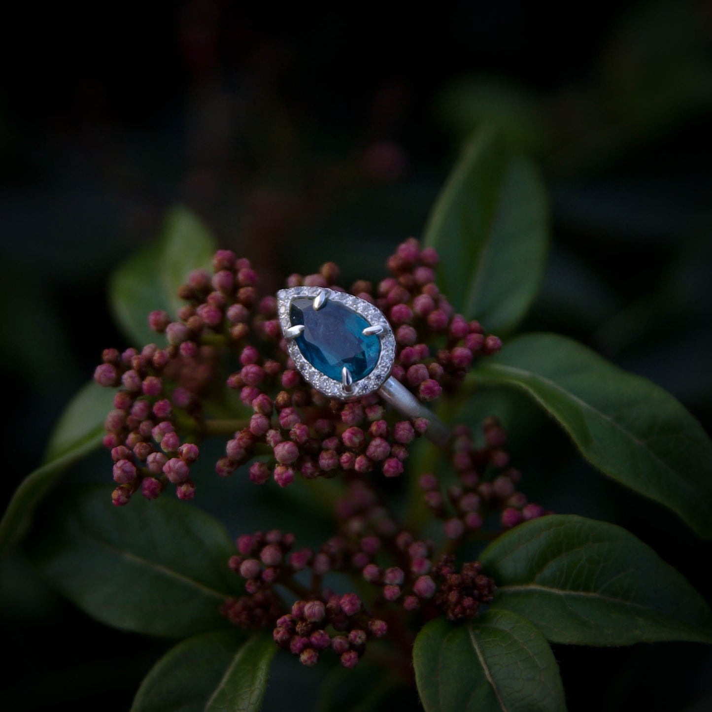 Collection Astra Nox, bague en argent taille 50FR, avec cyanite bleue