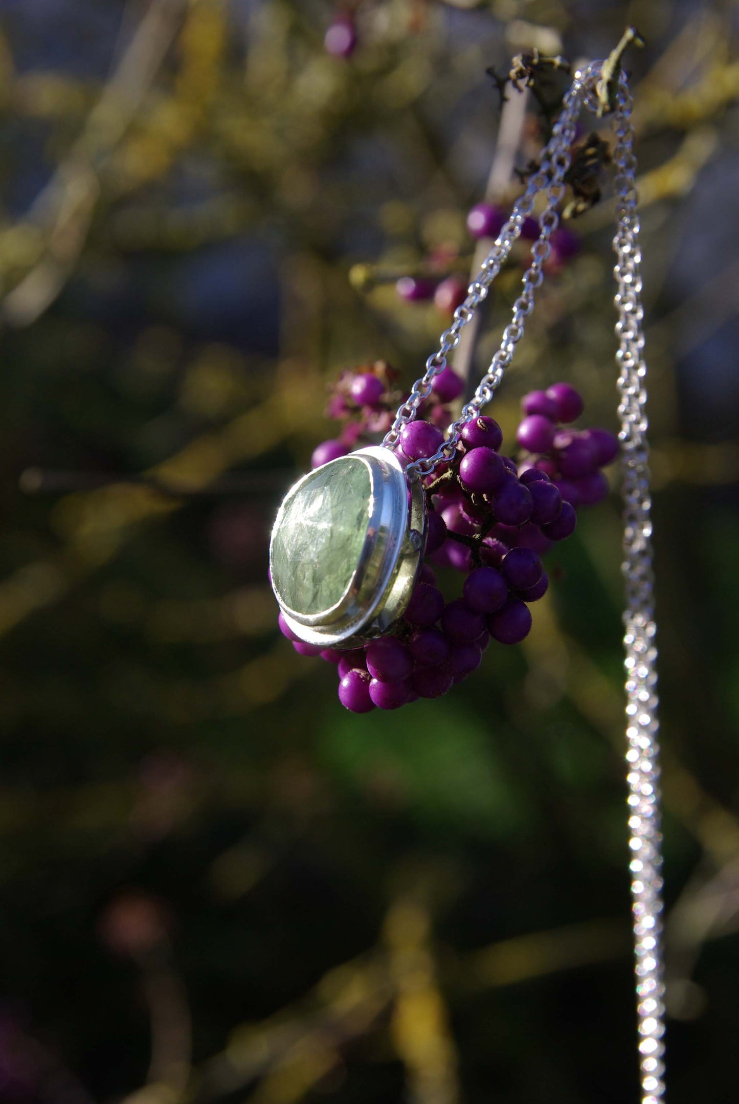 Mini-collection Eden, Pendentif en Argent 925 avec Cyanite verte et oxydes de zirconium