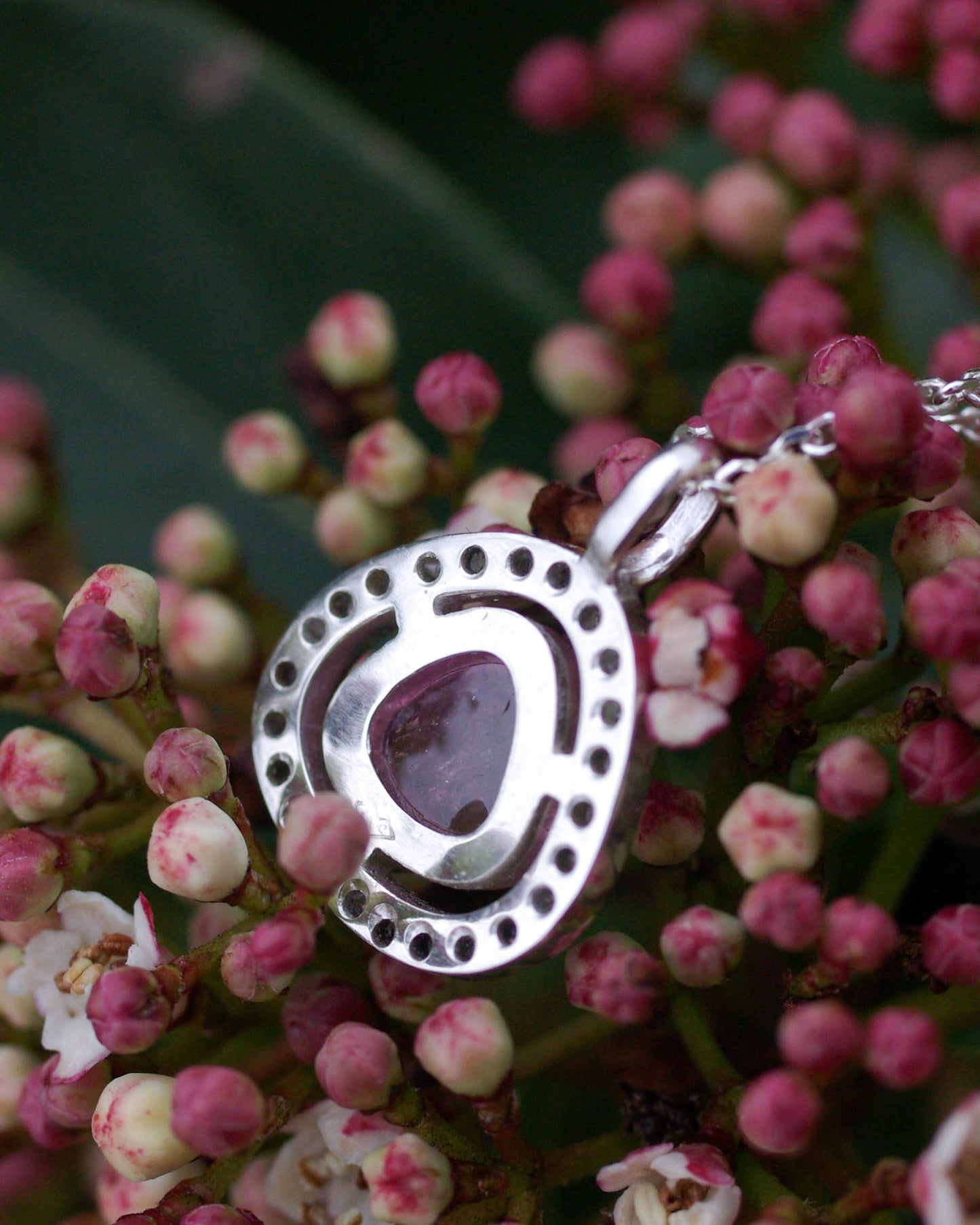 Pendentif en Argent – Tourmaline bicolore Watermelon oxydes de zirconium