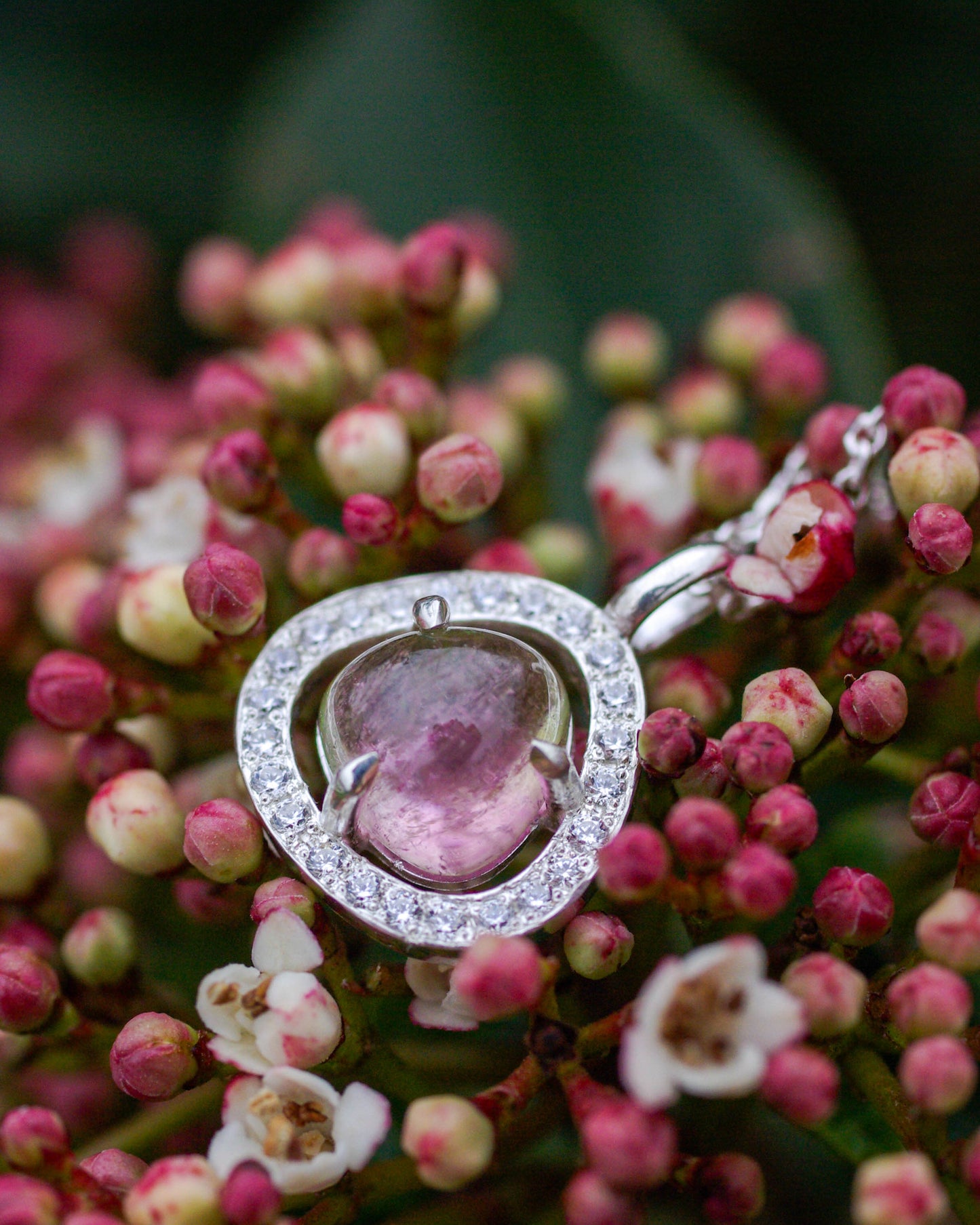 Pendentif en Argent – Tourmaline bicolore Watermelon oxydes de zirconium