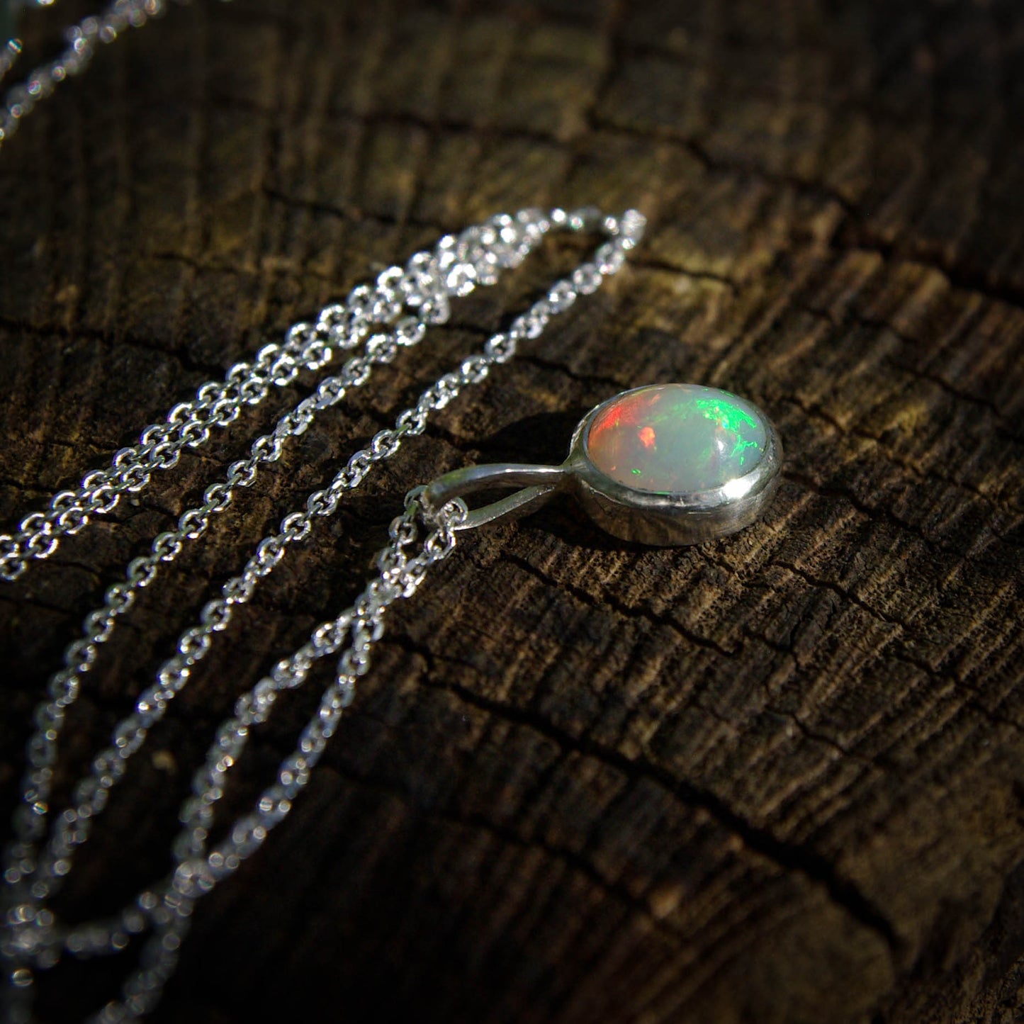 Pendentif "Étoile du Nord" en argent 925 avec opale