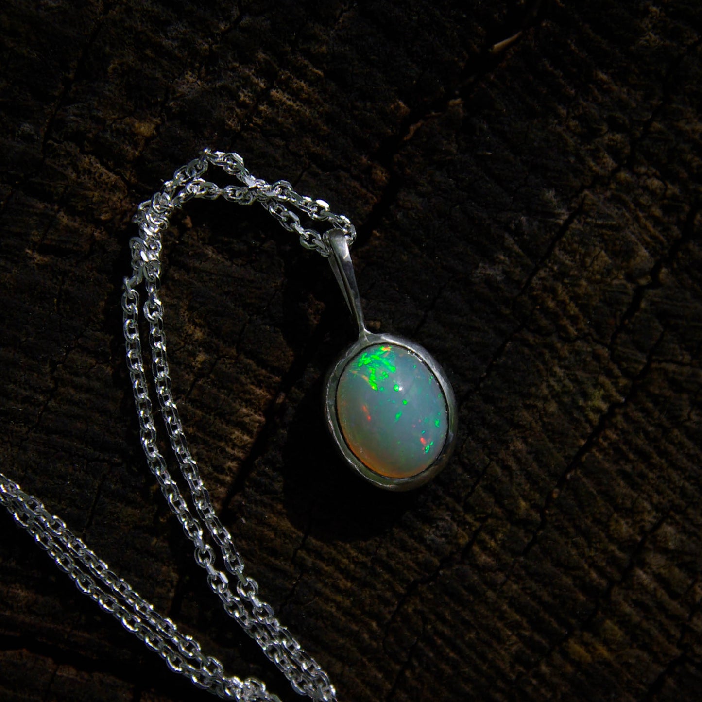 Pendentif "Étoile du Nord" en argent 925 avec opale