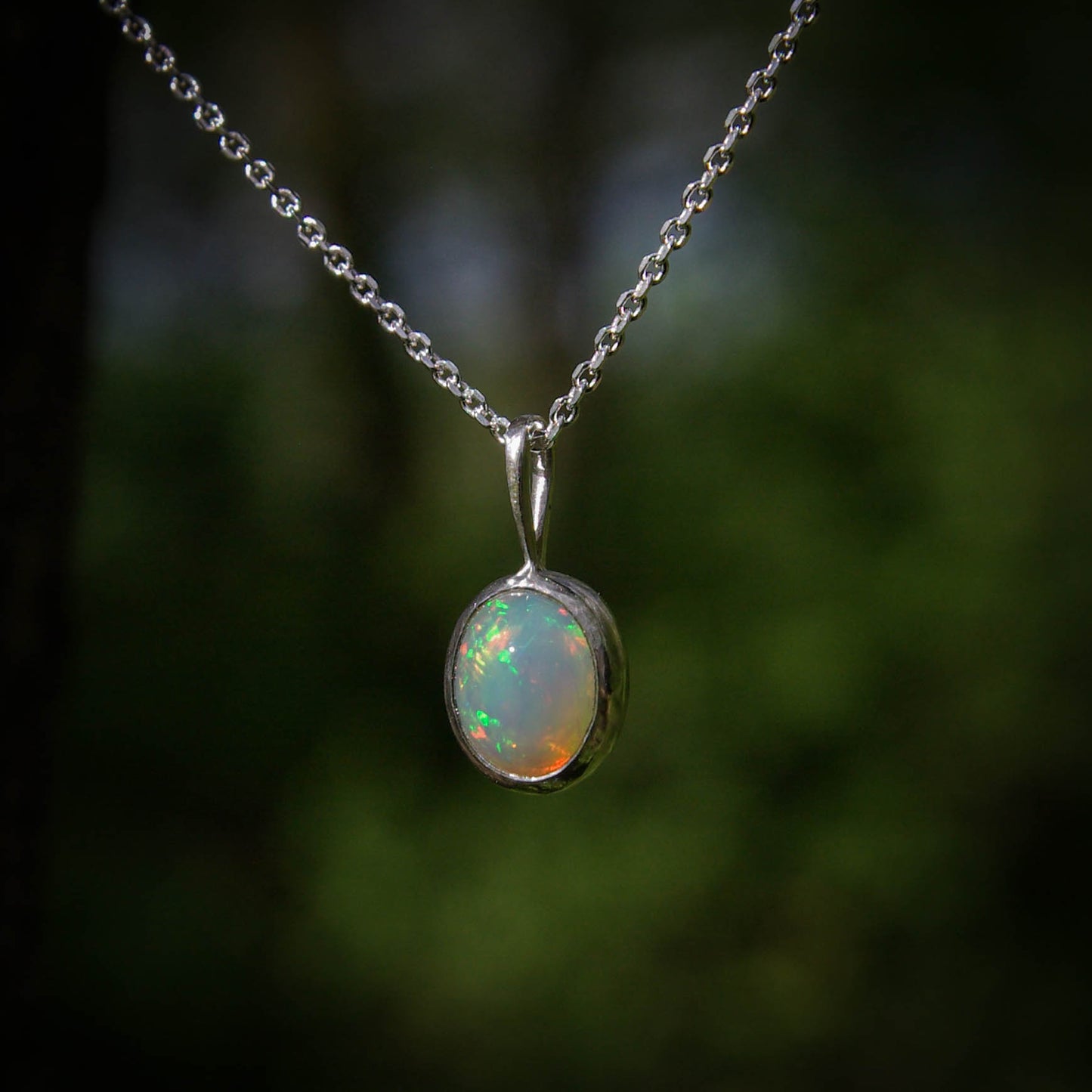 Pendentif "Étoile du Nord" en argent 925 avec opale