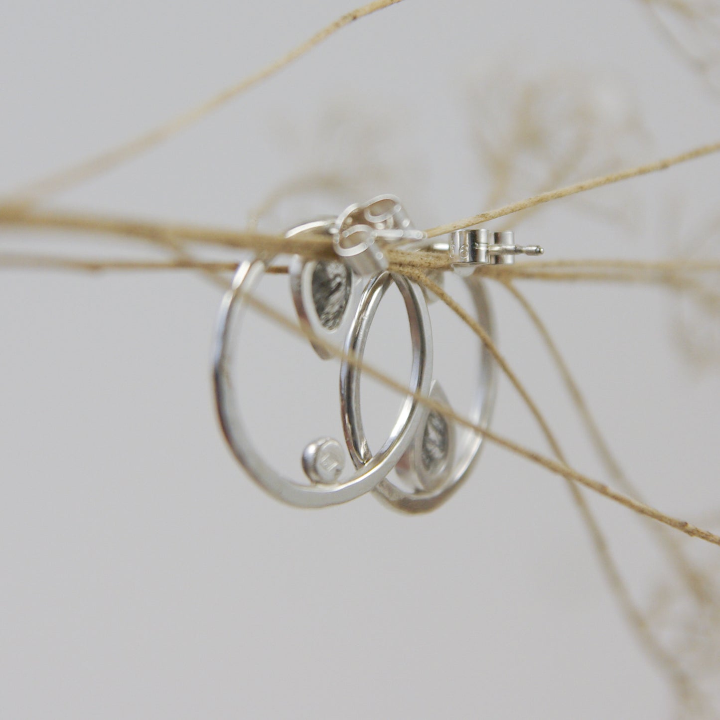 Boucles d'oreilles en argent et quartz rutile noir, sur commande